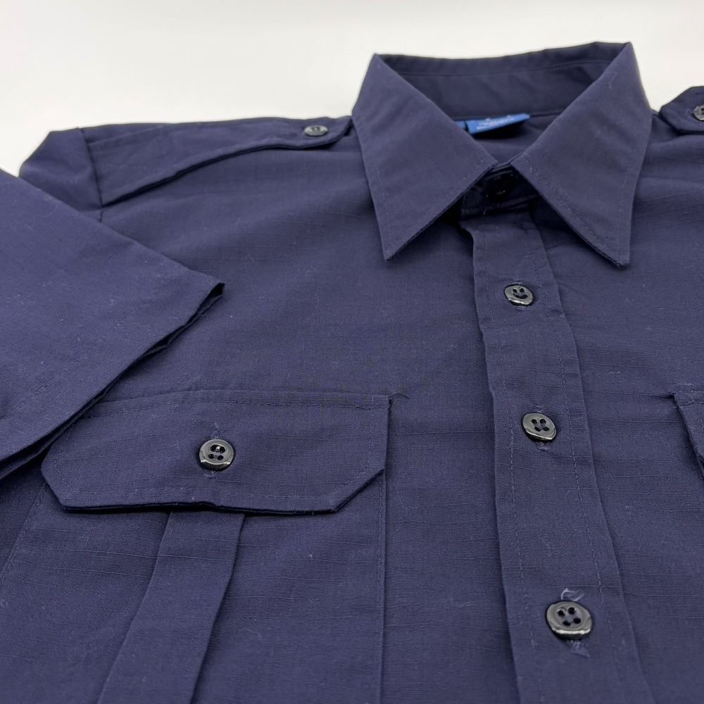 Propper Uniform Shirt Mens‎ L Large Navy Blue Short Sleeve Button Up Work
